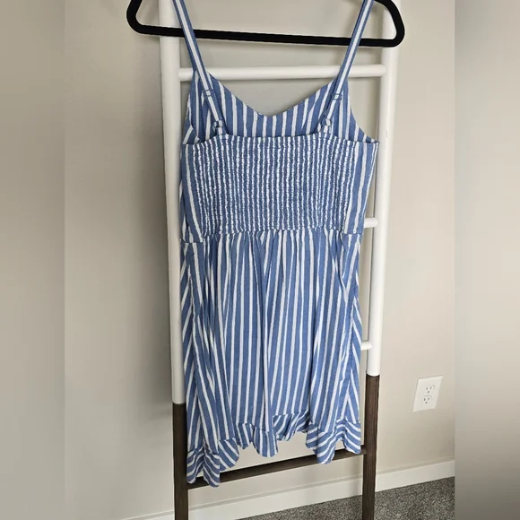 Old Navy Blue and White Striped Mini Dress Size M Casual Preppy Beachy - Picture 5 of 7